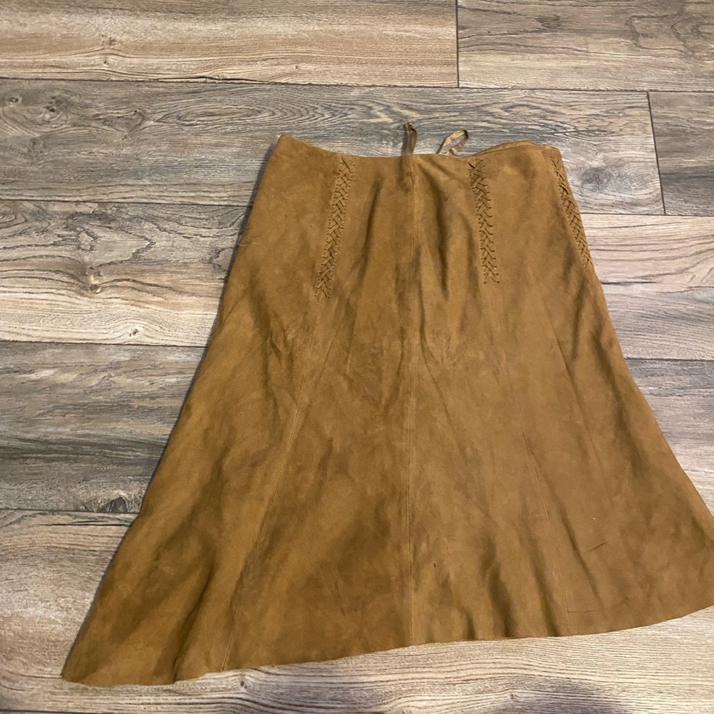 Armani Exchange 100% suede asymmetrical cut skirt